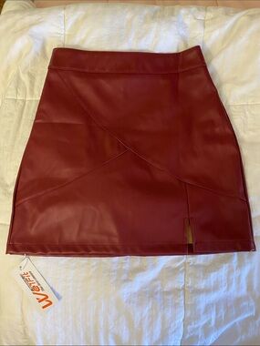 Vero Moda Wine Faux Leather Mini Skirt